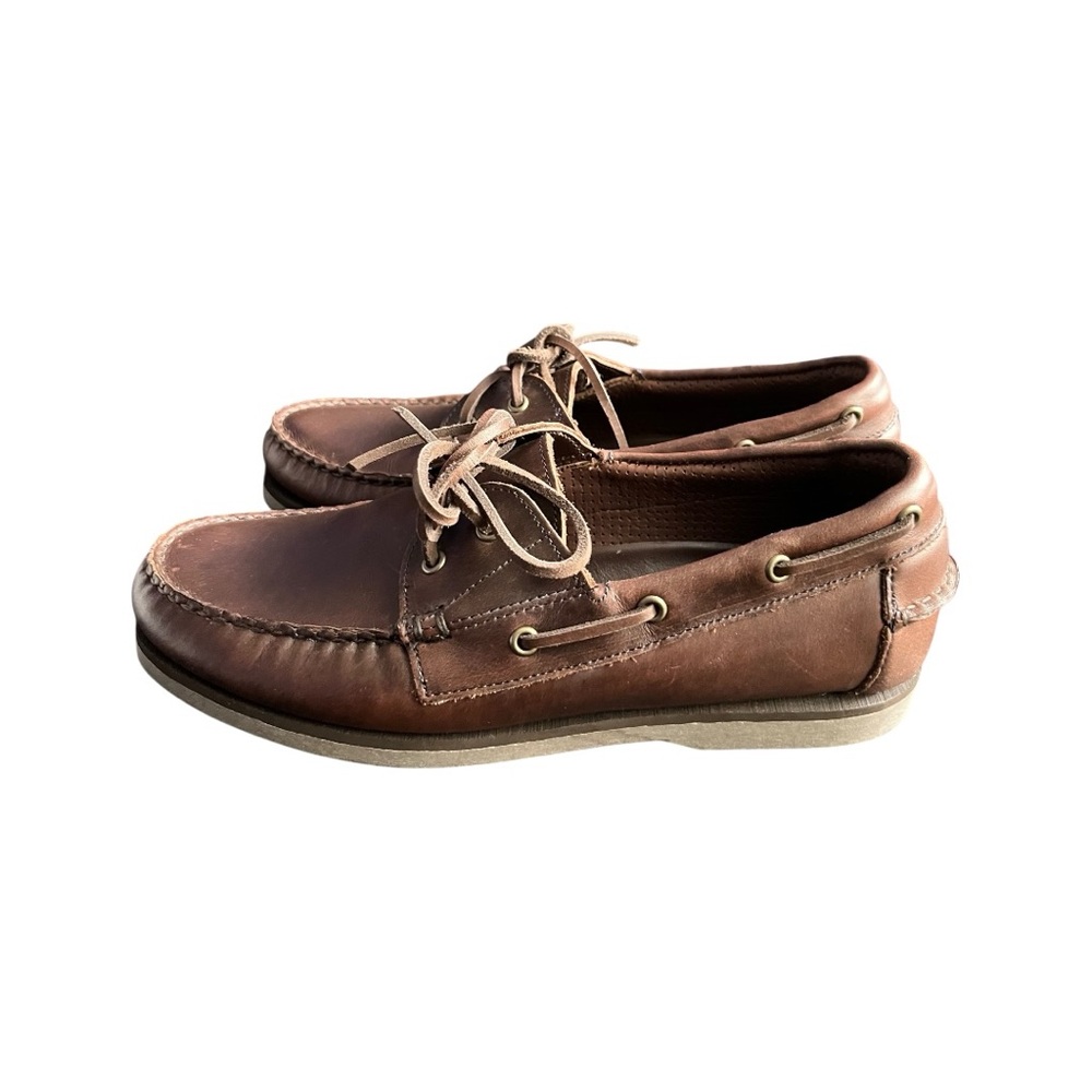 Allen Edmonds Force 10 Boat Shoes – Men’s Size 8 | Brown Leather Moc Loafers